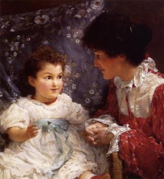 Sir Lawrence Alma-Tadema : Mrs George Lewis and Her Daughter Elizabeth